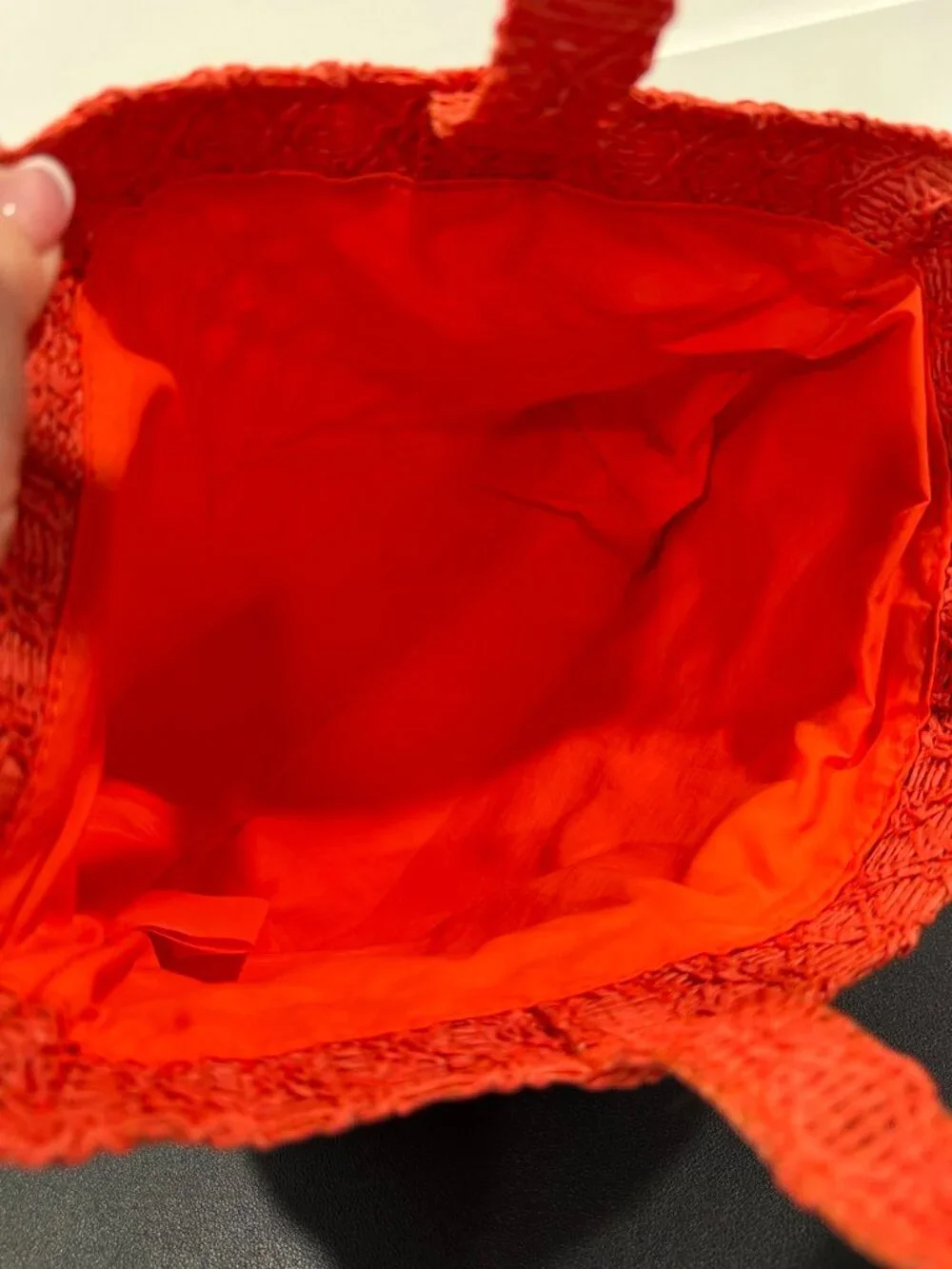 Dior Raffia Small Orange/White Tote (JB1425) - Picture 7 of 7